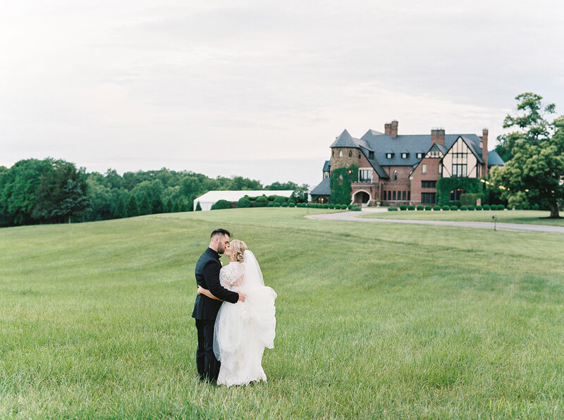 Romantic vineyard wedding captured in fine art style by destination wedding photographer in Seattle and DC at Dover Hall in Richmond Virginia.