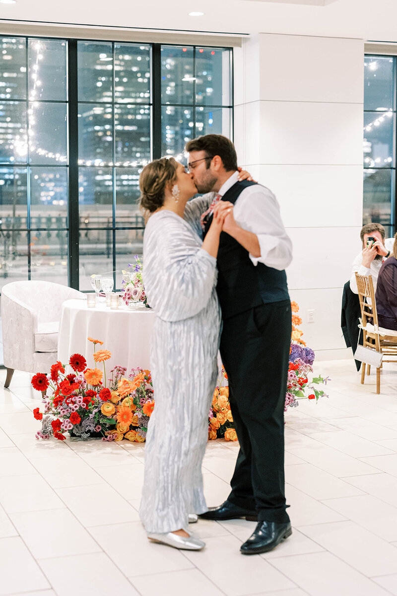 Contemporary, artful, and colorful fall wedding at a Historic Library with a Roof Terrace Overlooking the City with Shannon Wellington wedding planner and designer | The Free Library of Philadelphia | Philadelphia PA | Denise Marie Photography | Editorial Wedding Photographer based in Philadelphia PA