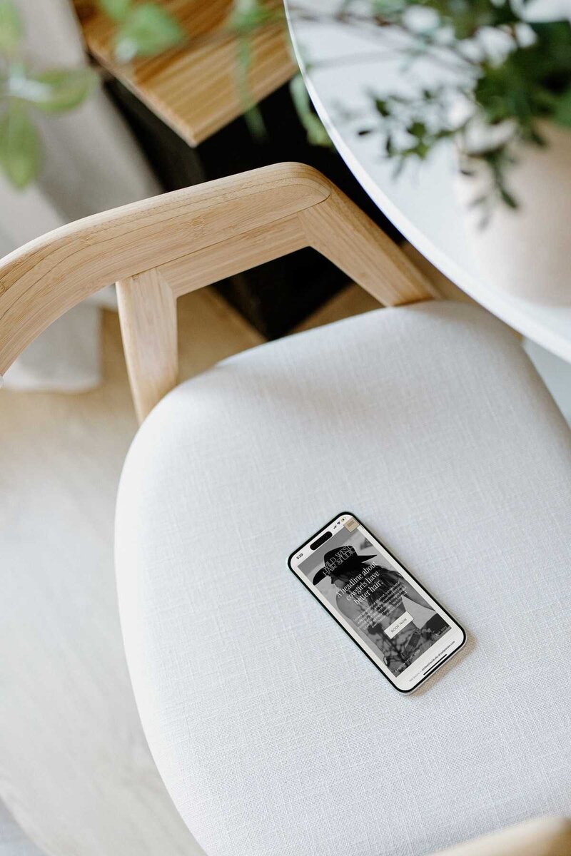 one of the best showit website templates displayed on a phone for service providers by Flourish foundry