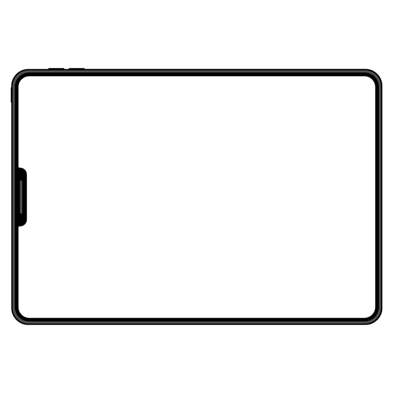 image of tablet in a horizontal position with a website on the display