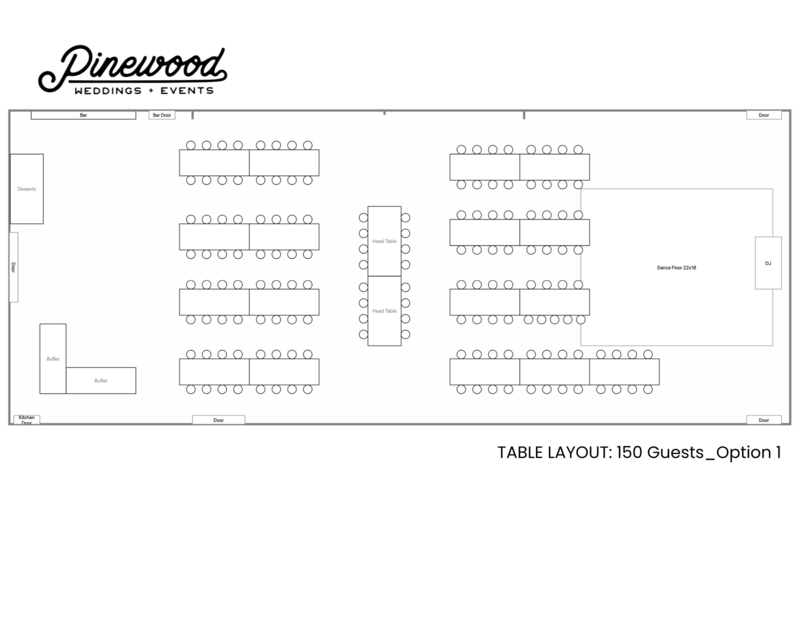 Pinewood Weddings and Events - Modern Wedding and Event Venue in Minnesota's Pine Forest - Talbe Layouts - 13