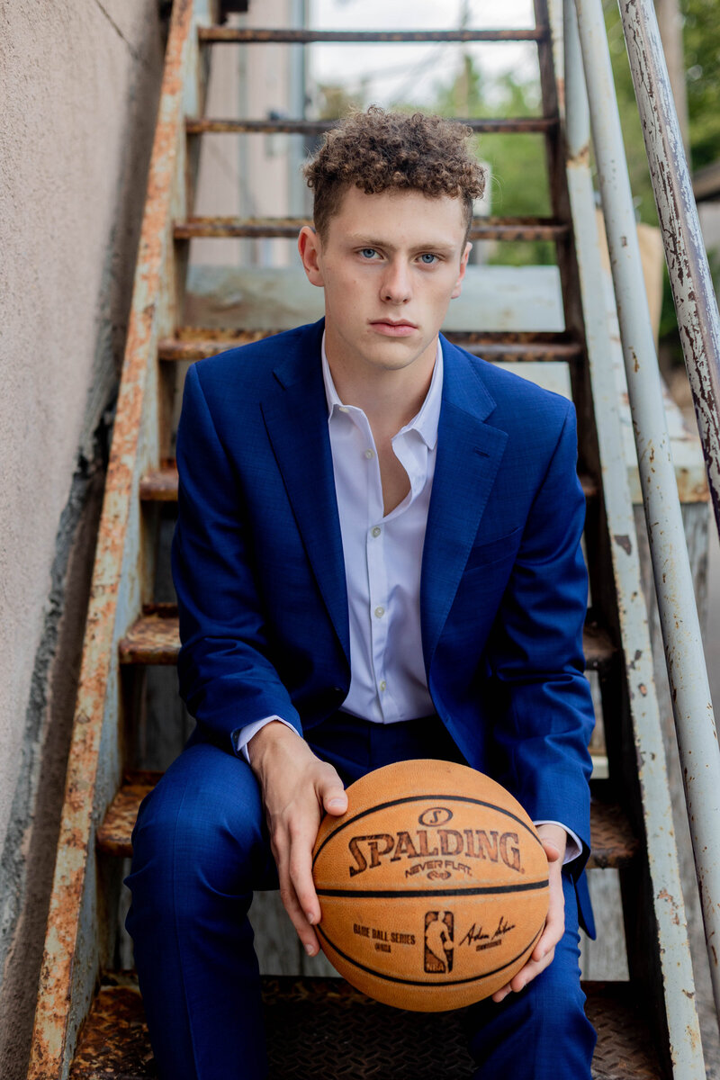 Senior Boy with basketball