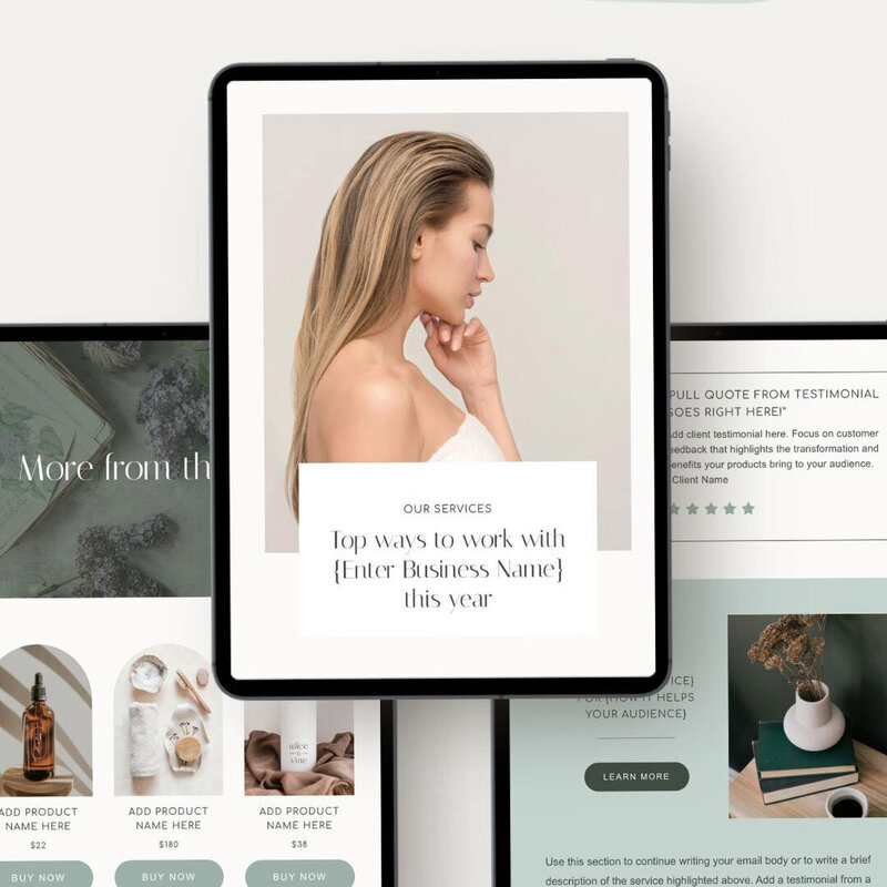 alice and vine flodesk email templates for health and wellness coaches