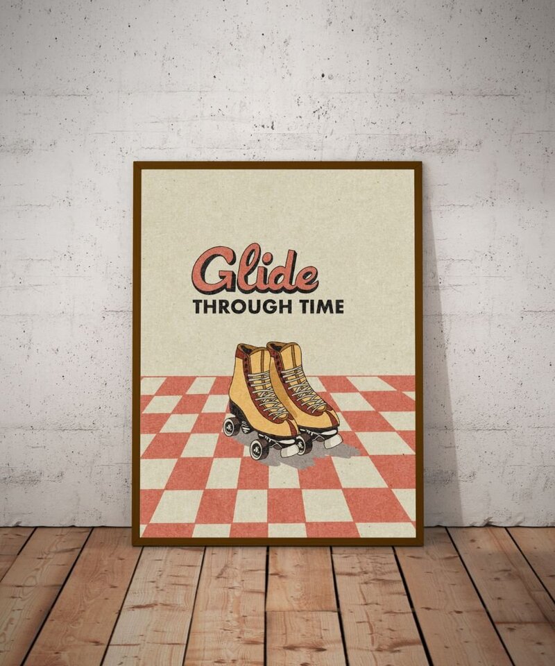 Skates + Text Print
