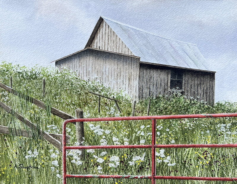 New Tin © Alan Shuptrine, watercolor, 10.75 X 14 inches