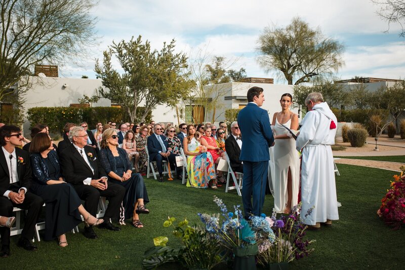 wide shot of wedding ceremony