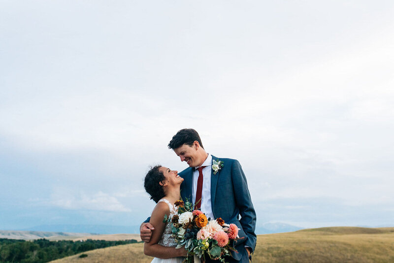 mountain elopement bride and groom photos