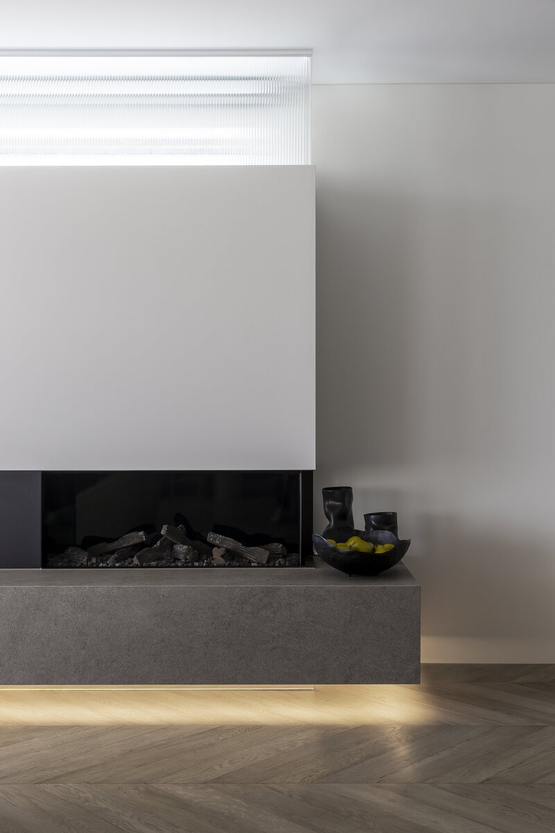 custom designed modern fireplace