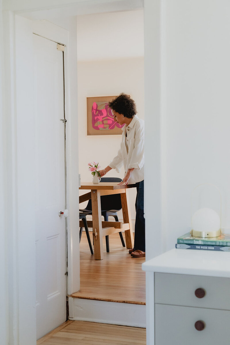 a designer staging a home for real estate clients