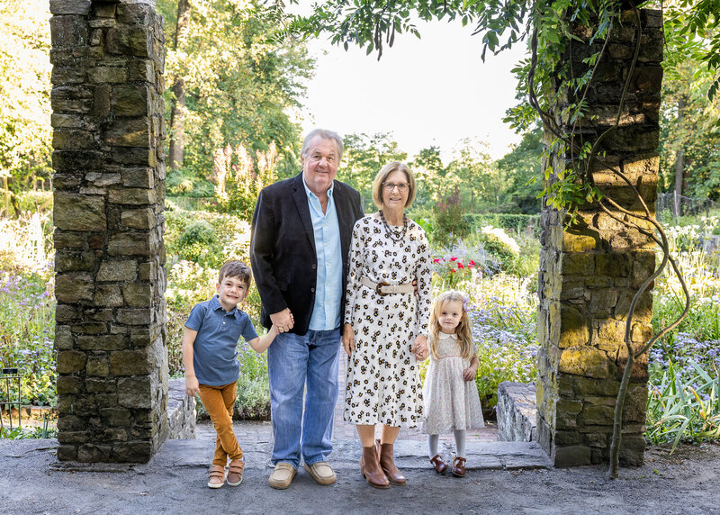 Grandparents and grandchildren in a NJ park.