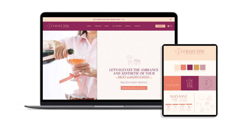 Website and brand design for event rentals in the DFW area, offering excellent options for all kinds of events, parties, and activities.
