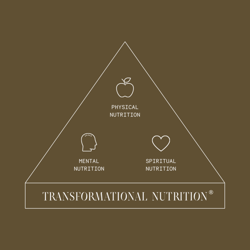 A triangular graphic that represents the three pillars of nutrition here at ITN: Physical, Mental, and Spiritual.