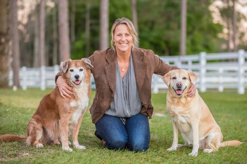 Jill with her two dogs