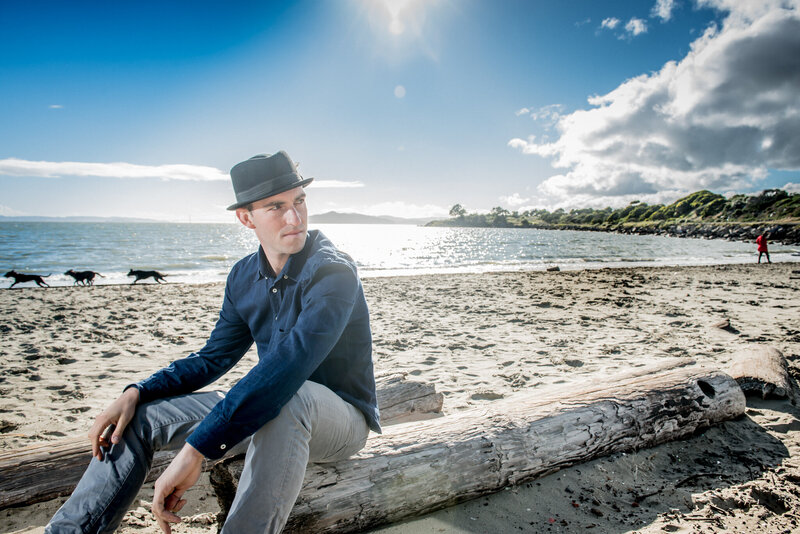 Photograph of a man on the beach