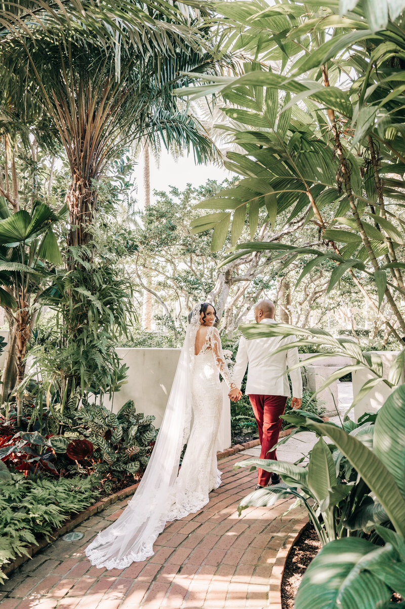 captures couples walking together after having a first look