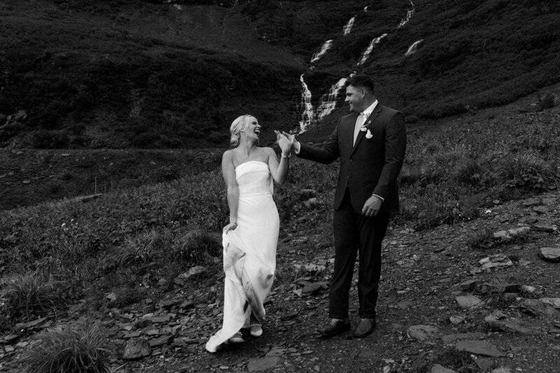 Moody rainy elopement in Glacier National Park