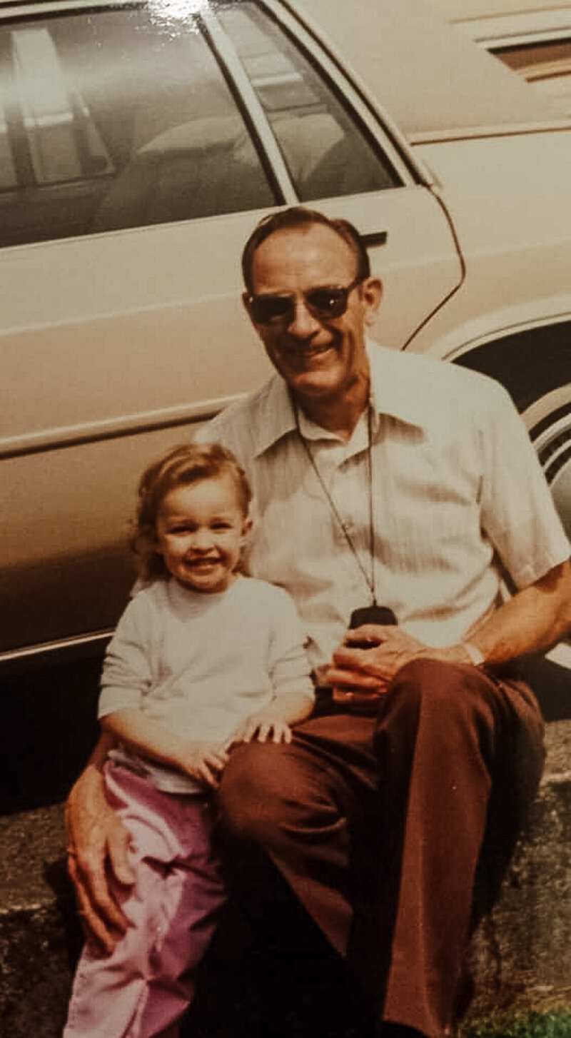 Sarah Blanchfield and grandpa - leo and vern our story