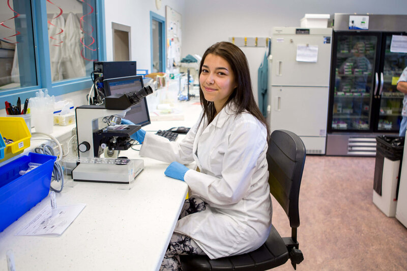indigenous girl in hospital lab