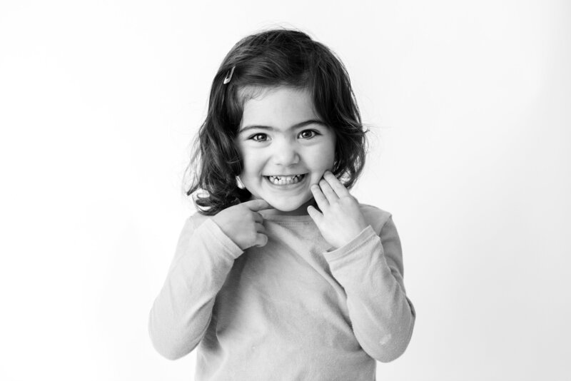 Modern school photo with plain white backdrop