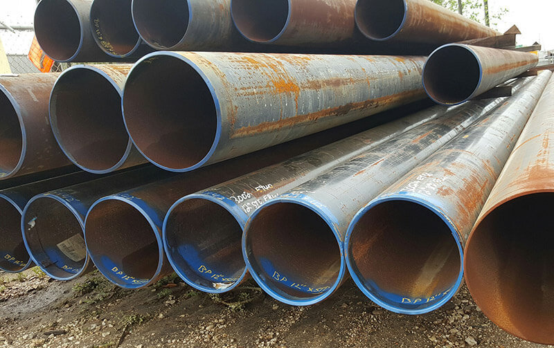 A stack of round tubes supplied by Rubicon  Steel Philippines