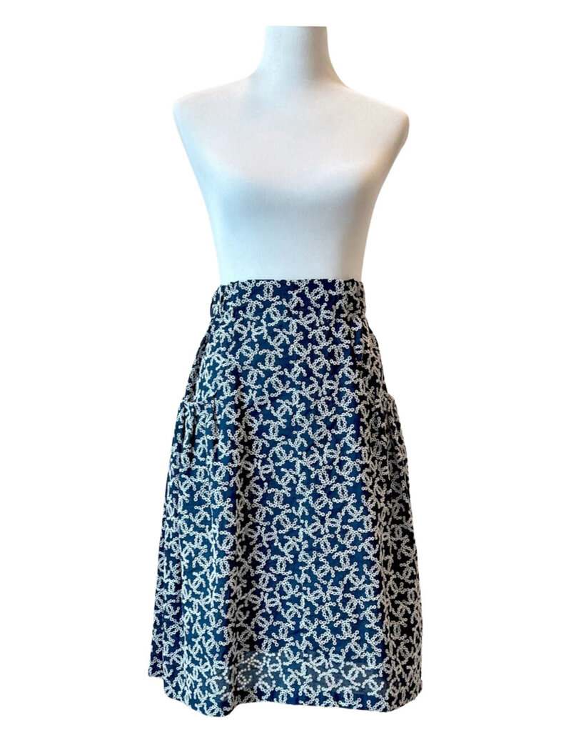Chanel Skirt Embroidered Cotton Skirt (1)