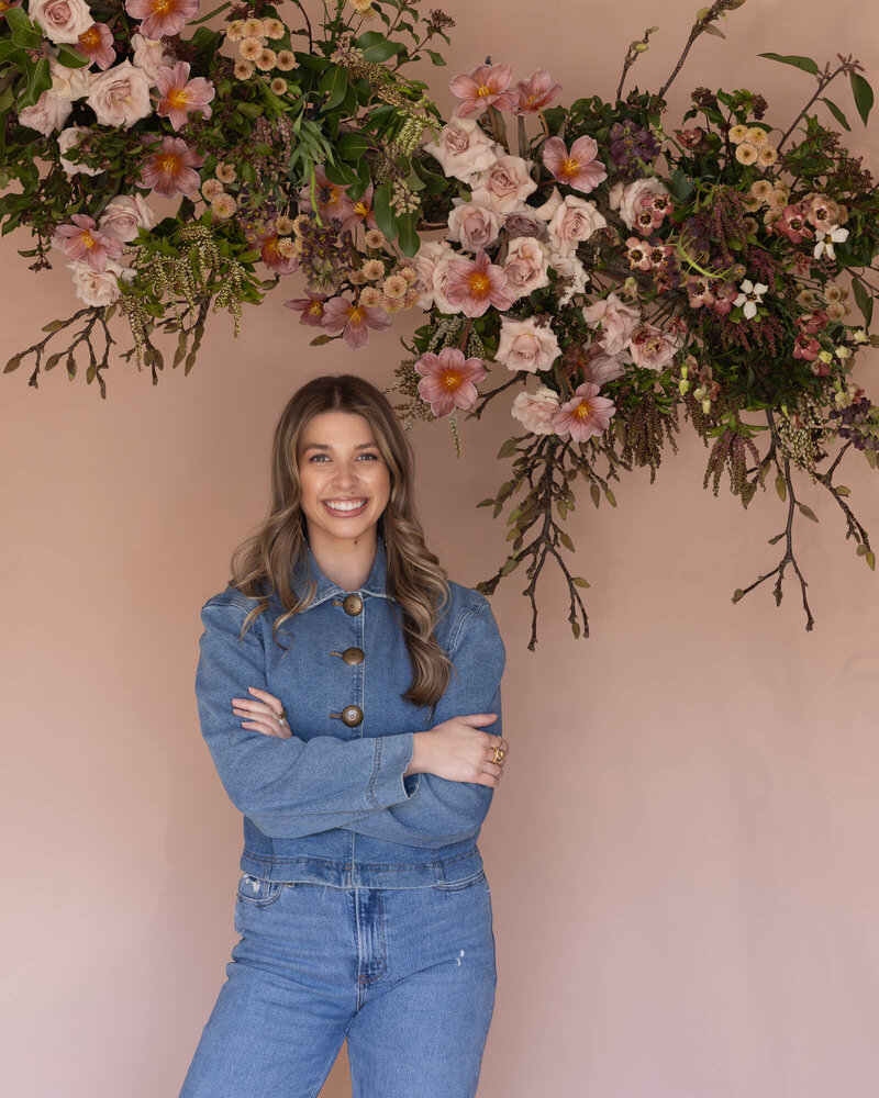 Portrait of Shelby Bigelow, florist, event designer, and client liaison at Summer Robbins Flowers in Bend, Oregon”