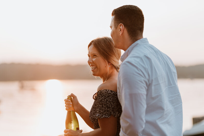 Surprise Proposal Event Golden Hour Portrait