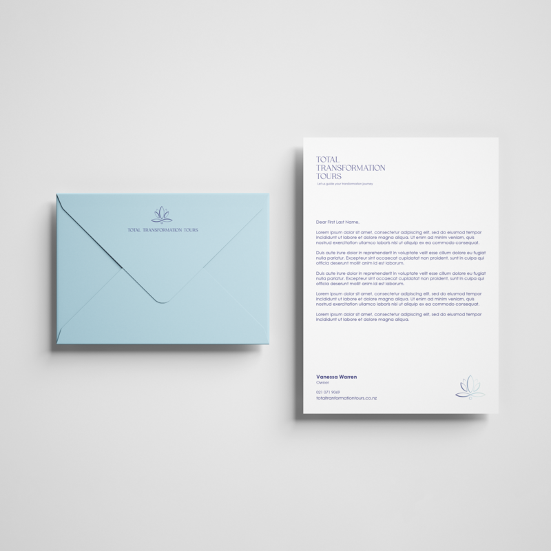 Stationary design, featuring envelop and letter template.