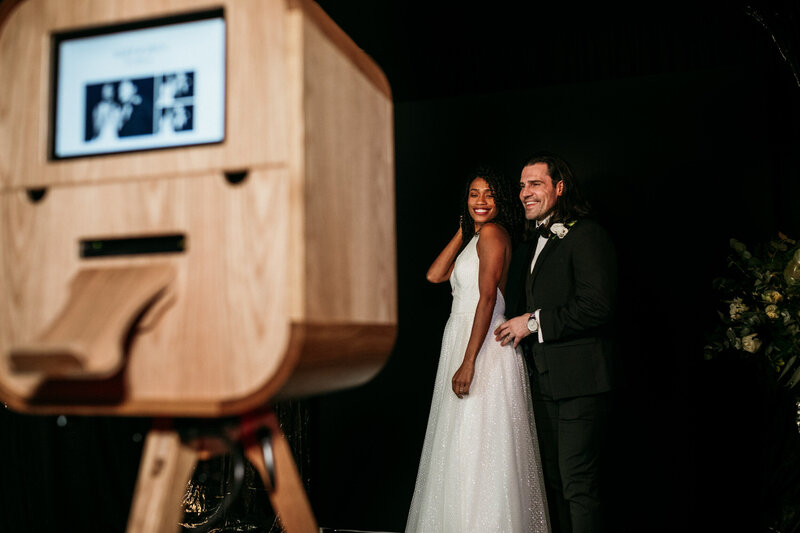 Black and white photo booth rental