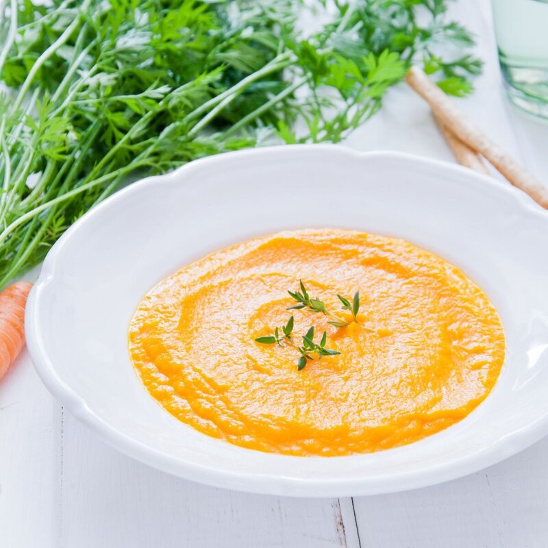 Carrot ginger soup recipe inside the Total Body Reset guide.
