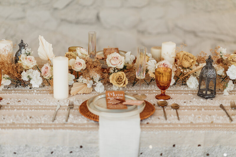 flatlay of reception table