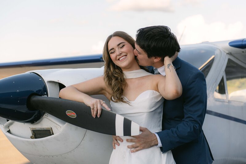 Nashville Summer Wedding Couple Celebrate with a Dip.
