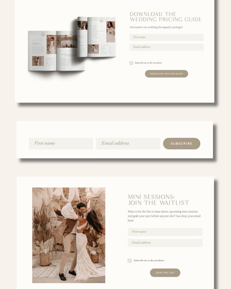 Elegant Flodesk templates for photographers Olive Oak 9