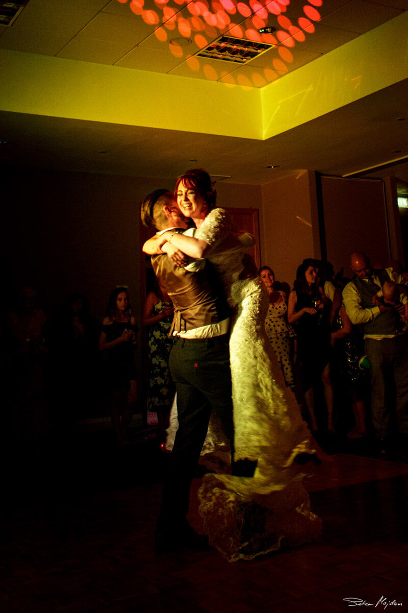 bride and groom during first dance