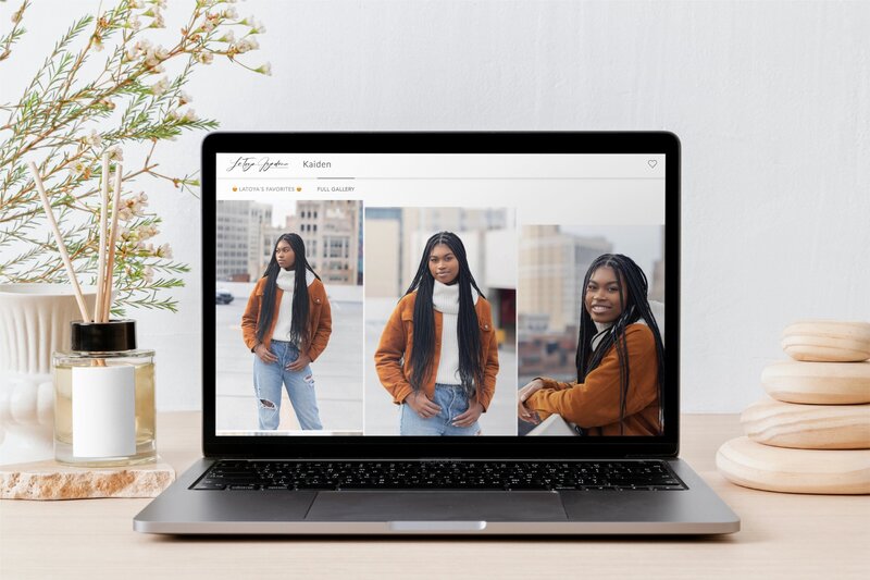Laptop with senior photo gallery