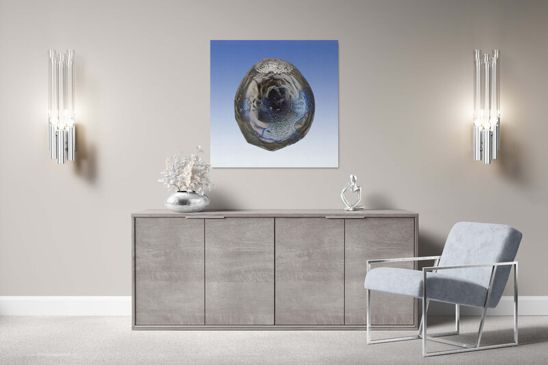 Fine Art Canvas featuring Project Stardust micrometeorite NMM 628 for luxury interior design