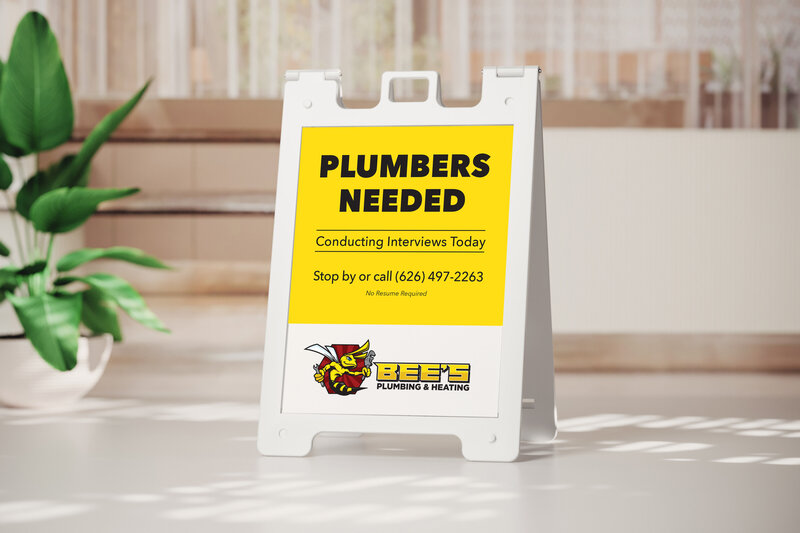 Bees Plumbing | AFrame Sign | Graphic Designer | Van Curen Creative