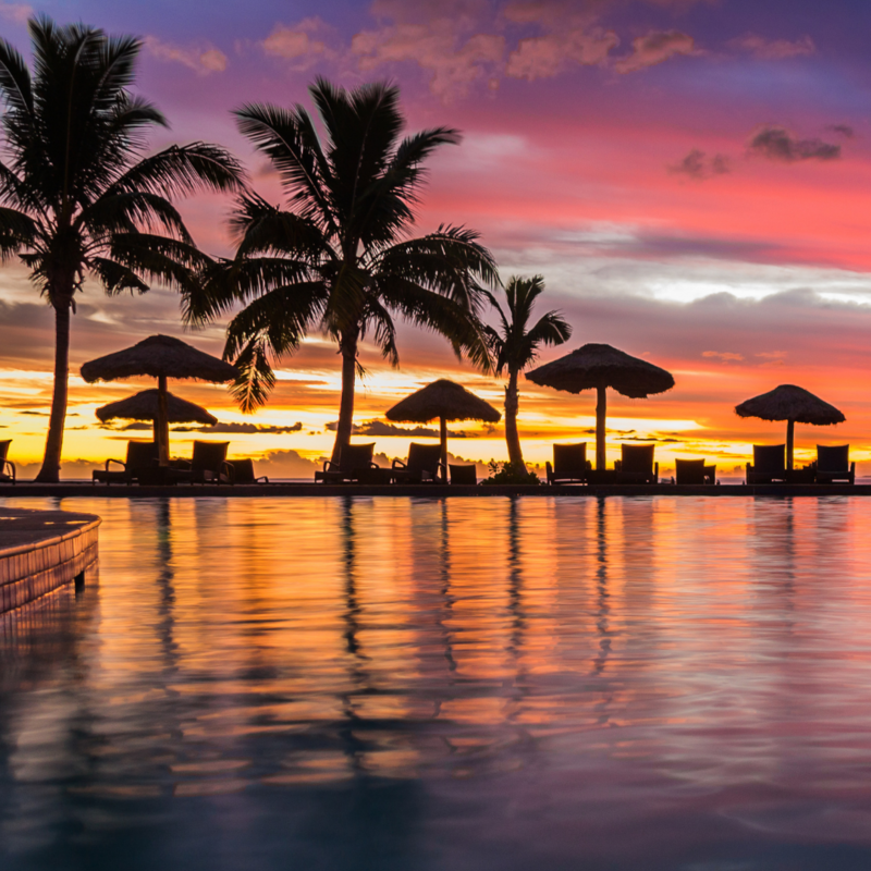 Fiji Pool Sunset
