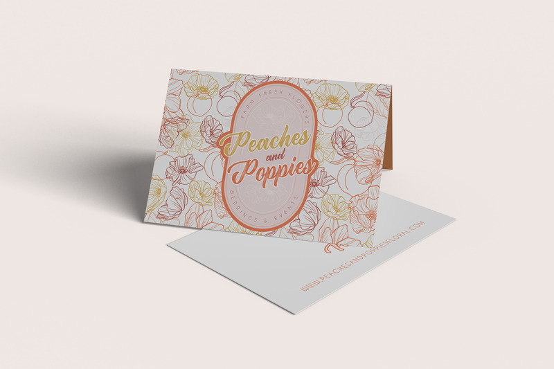 Peaches and Poppies Brand inspired greeting card