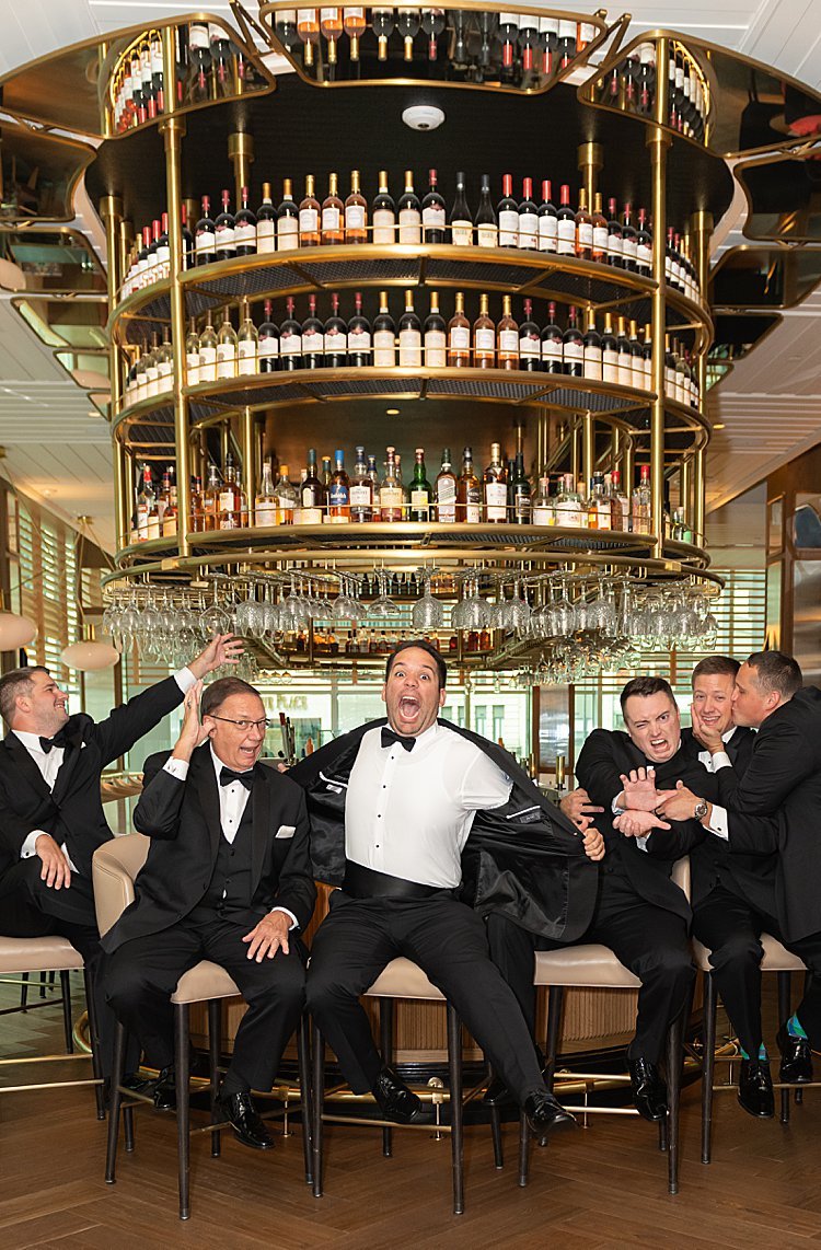 Groom and Groomsmen being silly at The Fairmont Hotel in Pittsburgh, PA