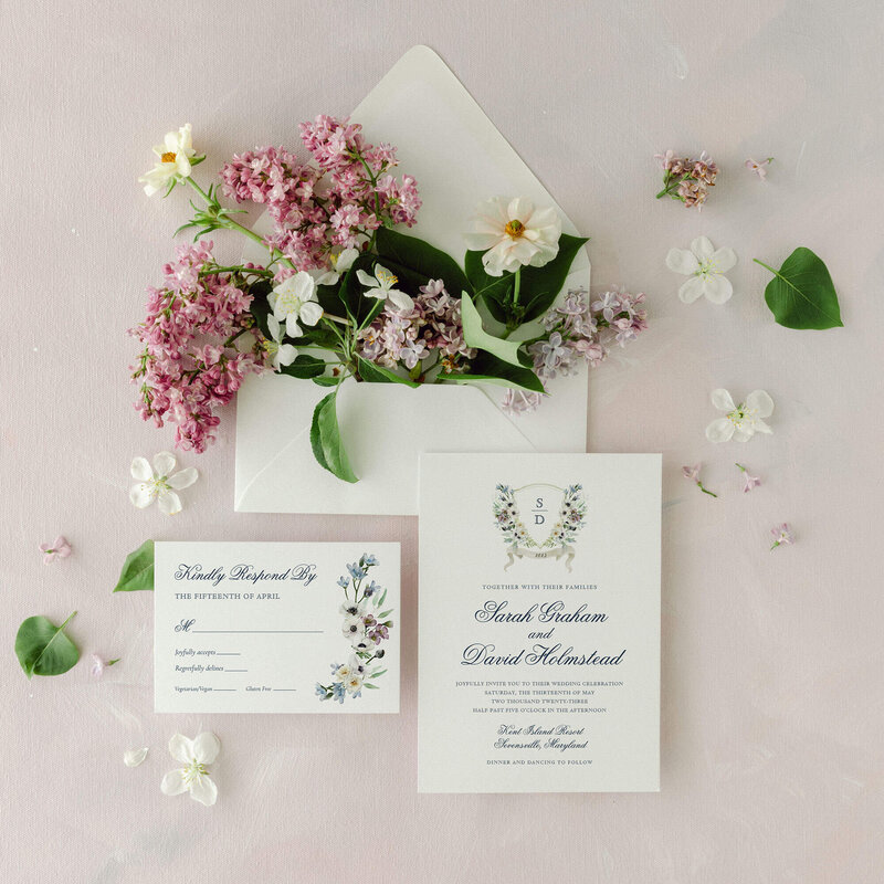 watercolor floral wedding invitation cards