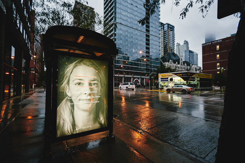 Chicago Marathon Nike Bus Stop Ads featuring Dale Marie