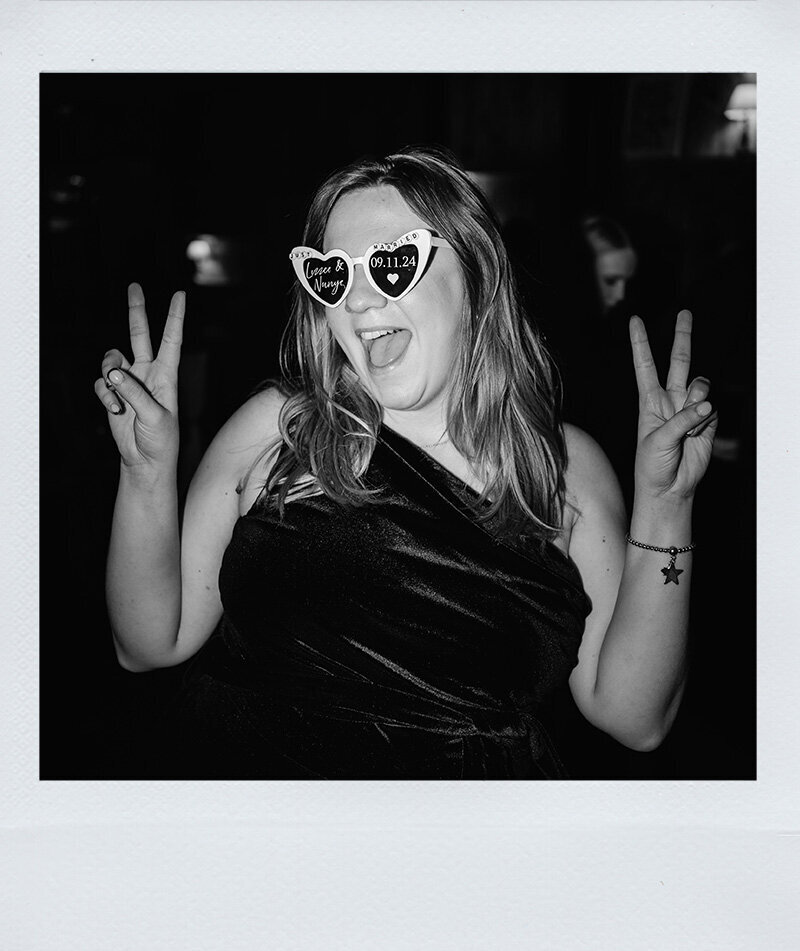 Bride hen do at activity polaroid