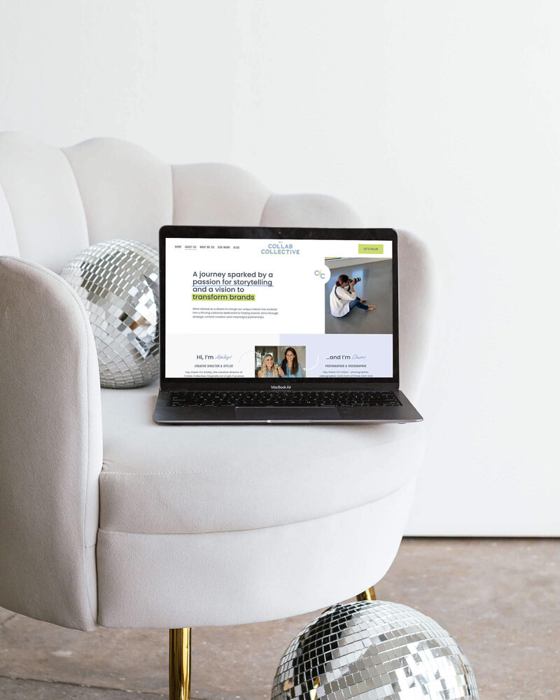 brand identity featuring a bold and colorful website design for a photography agency