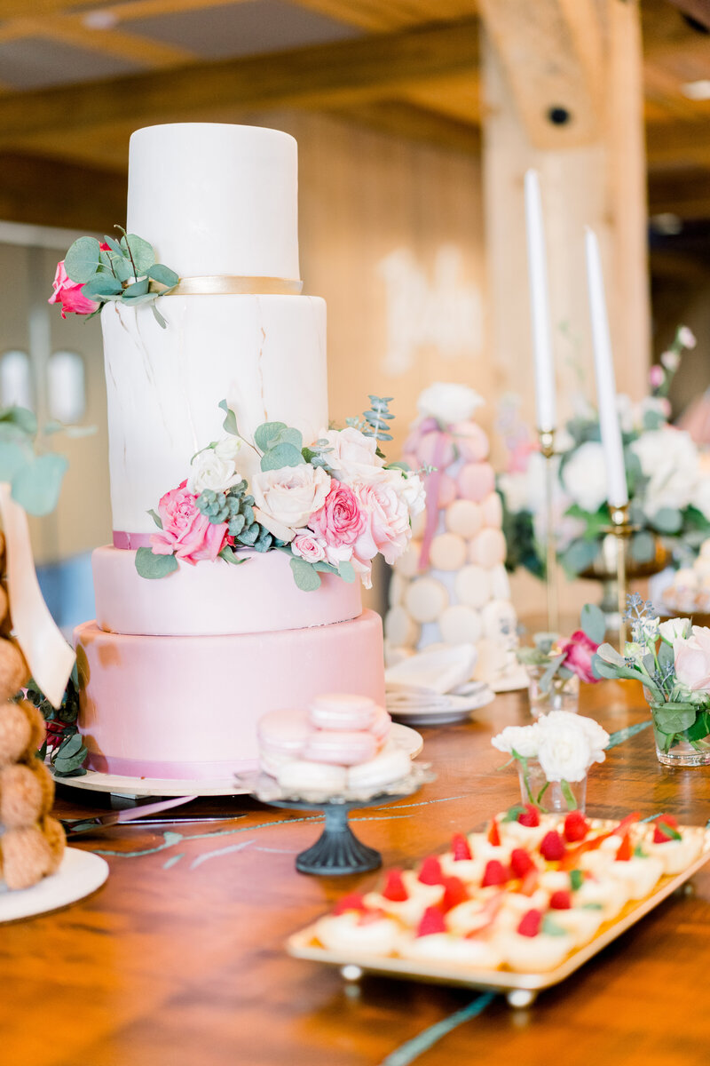 glam wedding dessert table