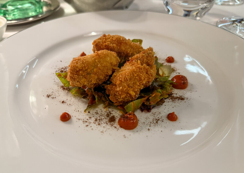 Cervello fritto dish at Osteria Miranda in Lucca, Italy