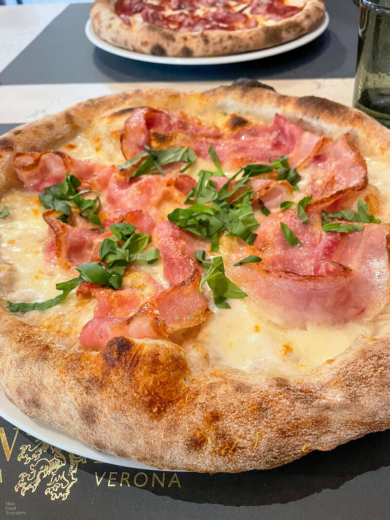 Pizza at Pizzeria Leon D'Oro in Verona, Italy