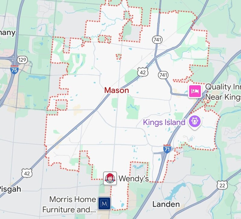 Mason Ohio PEAKS service area