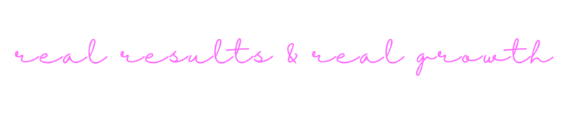 real results and real growth in cursive text
