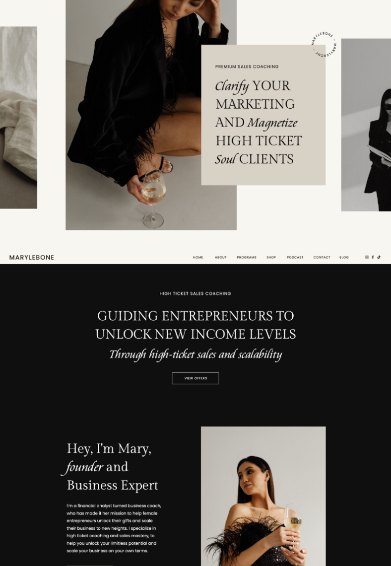 Storymuse Showit Website Template Marylebone 1